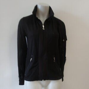 Womens Bluefish Black Mesh Full Zip Jacket M​